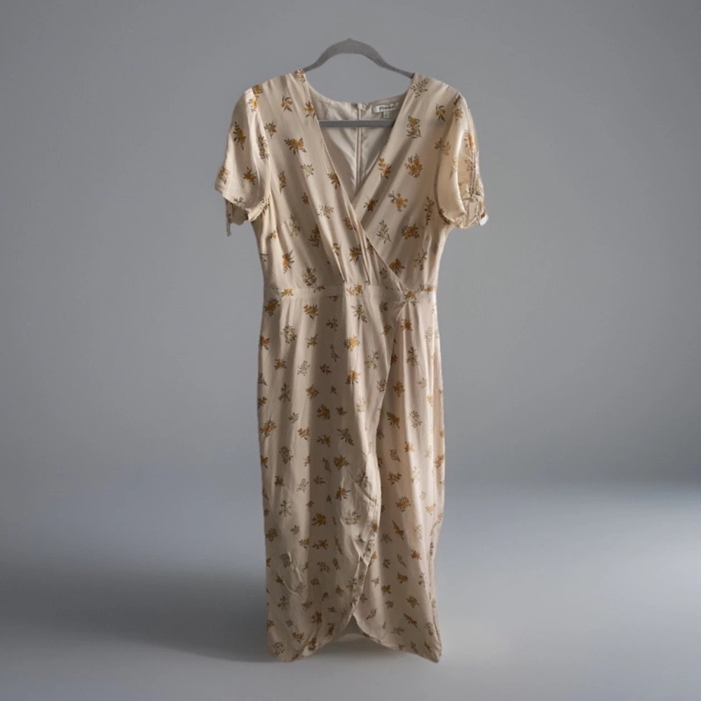 Madewell Women’s Size 10 Field Bouquet Floral Faux Wrap Silk Maxi Dress